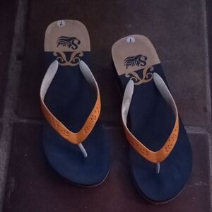 Stranded Orange and Blue Sandals